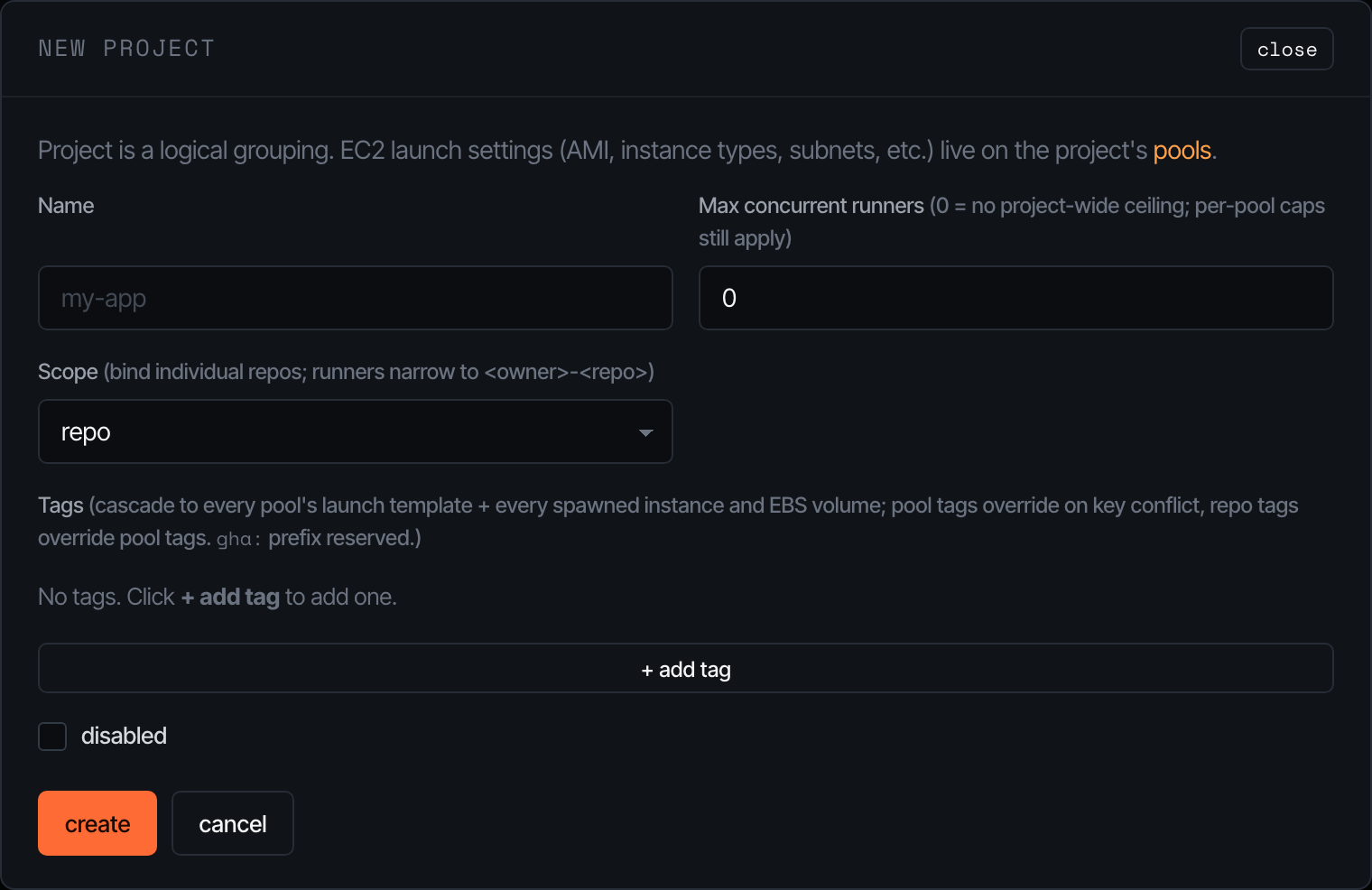 Project editor